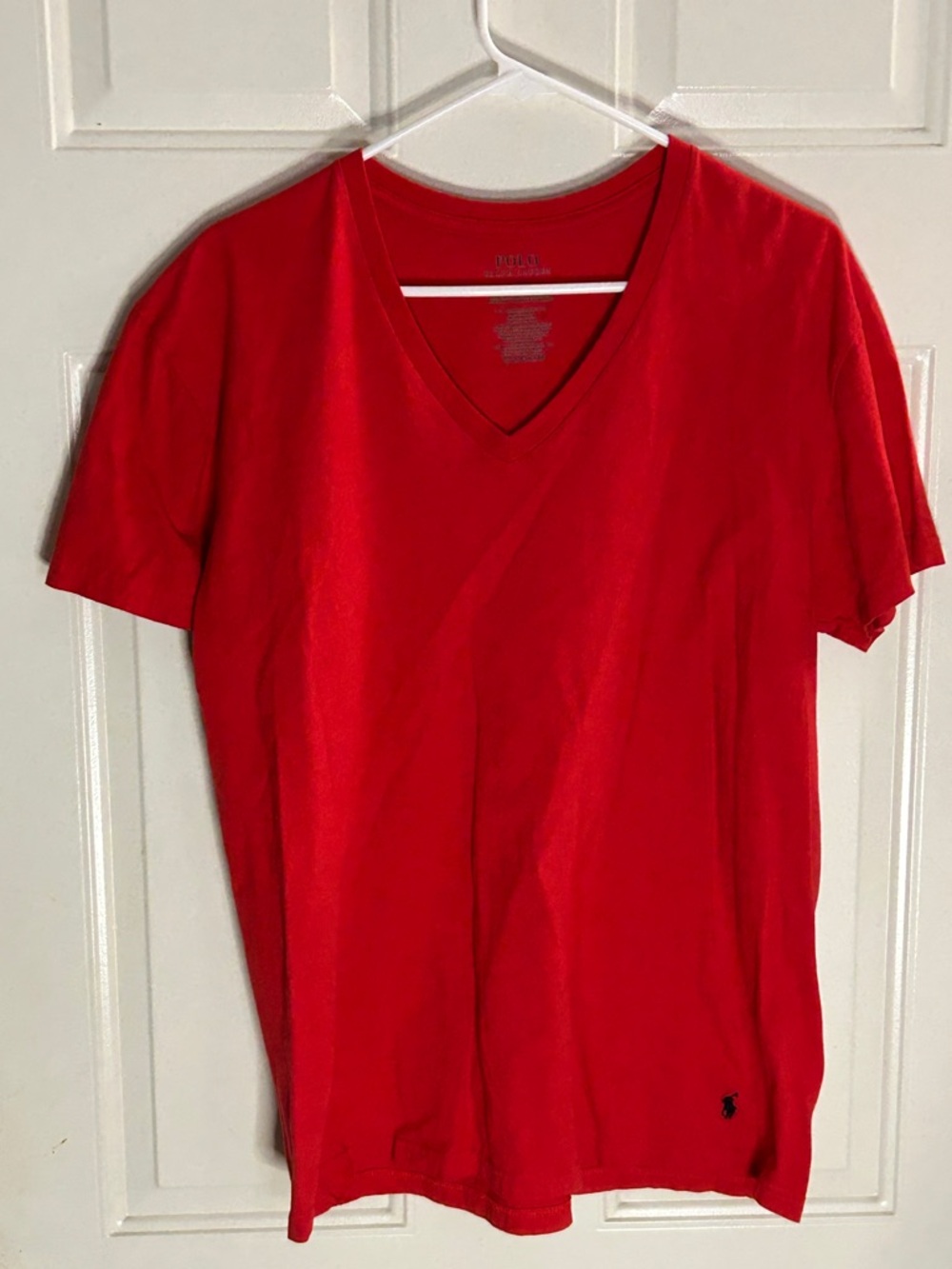 Polo by Ralph Lauren Lrg. Red V-Neck SS Tee